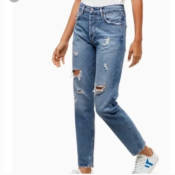 AGOLDE Jamie high rise distressed jeans size 27 - Picture 1 of 6